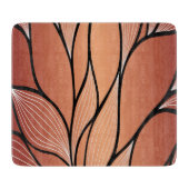 Rustieke Coppery Bronze Leave Pattern Glass Snijplank (Voorkant)