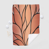 Rustieke Coppery Bronze Leave Pattern Golfhanddoek (Insitu)