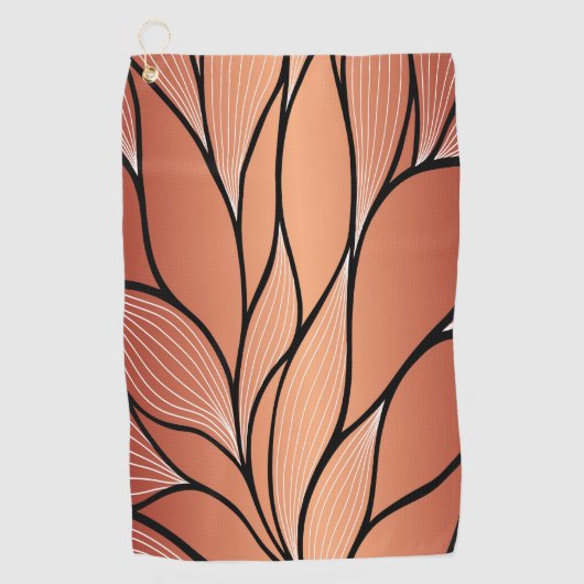 Rustieke Coppery Bronze Leave Pattern Golfhanddoek (Voorkant)