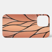 Rustieke Coppery Bronze Leave Pattern iPhone Hoesje (Achterkant horizontaal)