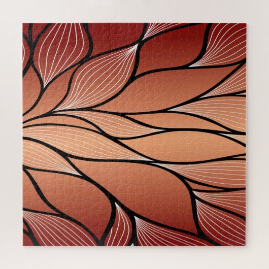 Rustieke Coppery Bronze Leave Pattern Legpuzzel (Horizontaal)
