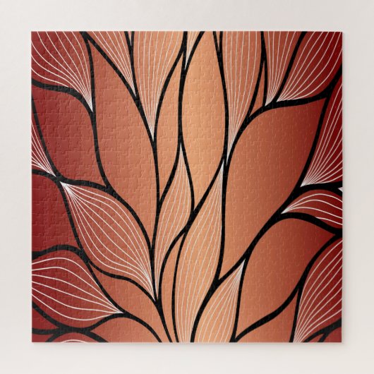 Rustieke Coppery Bronze Leave Pattern Legpuzzel (Verticaal)