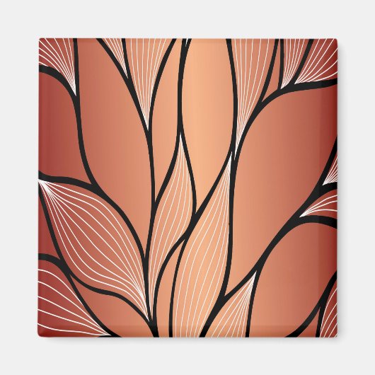 Rustieke Coppery Bronze Leave Pattern Magneet (Voorkant)
