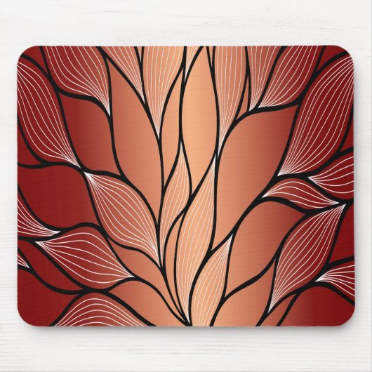 Rustieke Coppery Bronze Leave Pattern Muismat (Voorkant)