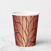 Rustieke Coppery Bronze Leave Pattern Papieren Bekers (Achterkant)