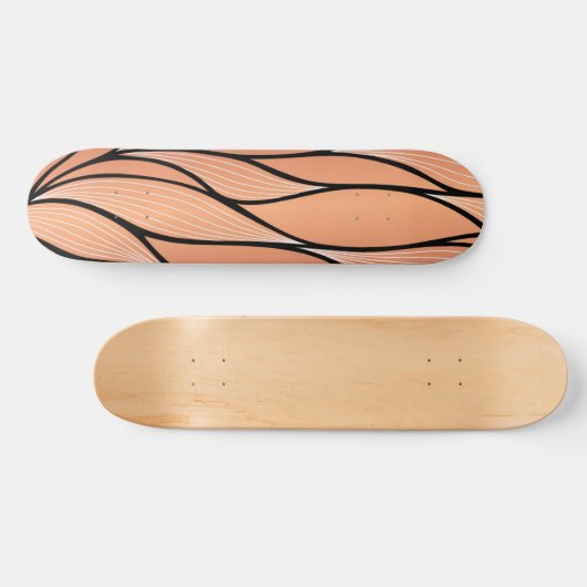 Rustieke Coppery Bronze Leave Pattern Persoonlijk Skateboard (Horizontaal)