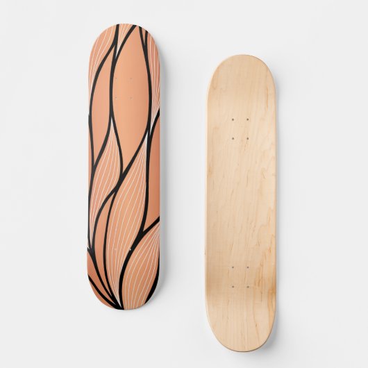 Rustieke Coppery Bronze Leave Pattern Persoonlijk Skateboard (Voorkant)