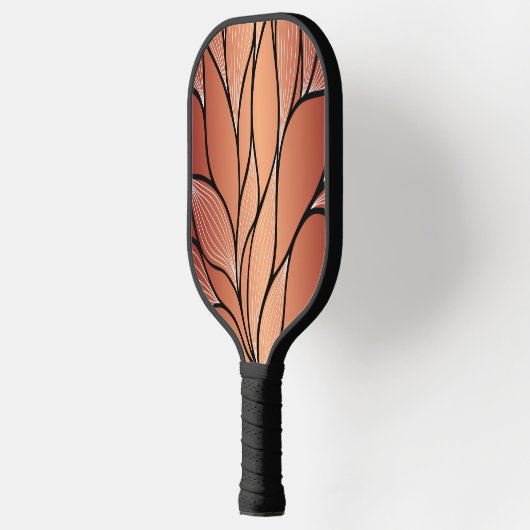 Rustieke Coppery Bronze Leave Pattern Pickleball Paddle (Links)