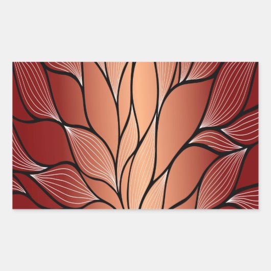 Rustieke Coppery Bronze Leave Pattern Rechthoekige Sticker (Voorkant)