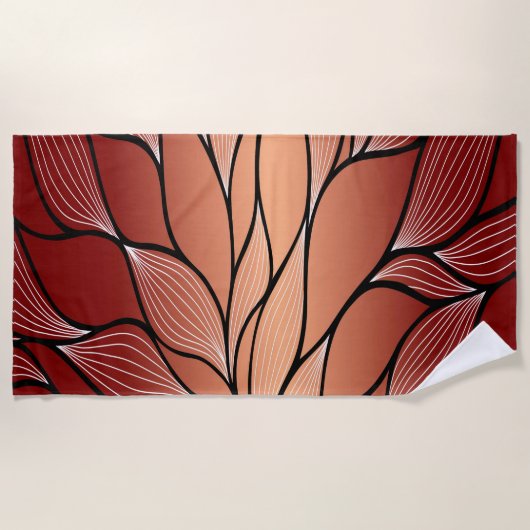 Rustieke Coppery Bronze Leave Pattern Strandlaken (Voorkant)