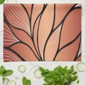 Rustieke Coppery Bronze Leave Pattern Theedoek (Gevouwen)