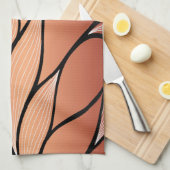 Rustieke Coppery Bronze Leave Pattern Theedoek (Quarter Fold)