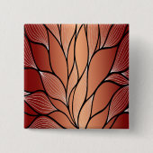 Rustieke Coppery Bronze Leave Pattern Vierkante Button 5,1 Cm (Voorkant)