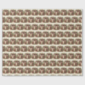 Rustieke Coquette Plaid Bow Holly Pinecone Kerstmi Cadeaupapier (Vlak)