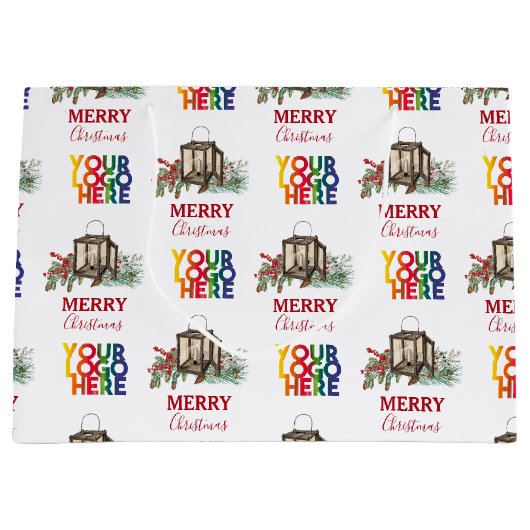 Rustieke Corporate Business Logo Kerst Groot Cadeauzakje (Voorkant)