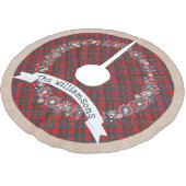 Rustieke cottage kerst geruite sneeuwvlokken jute kerstboom rok (Gekanteld)