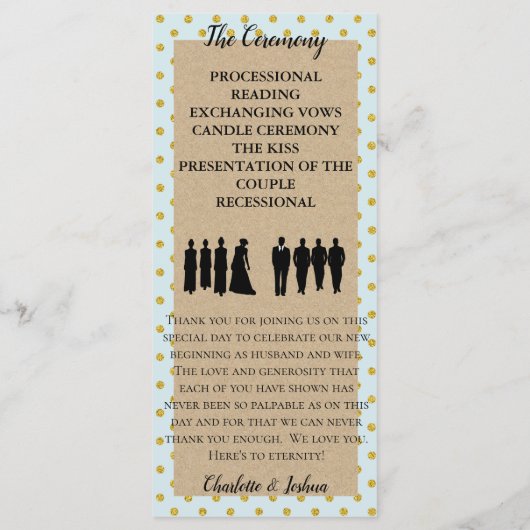 Rustieke Cottage Rozen bruidssuite bruidsceremonie Programmakaart (Achterkant)