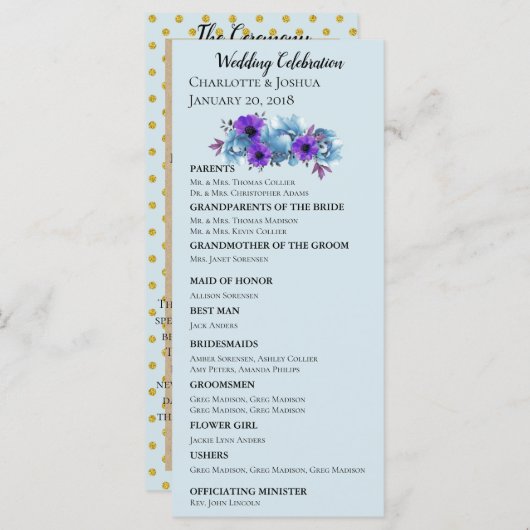 Rustieke Cottage Rozen bruidssuite bruidsceremonie Programmakaart (Voorkant / Achterkant)