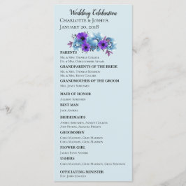 Rustieke Cottage Rozen bruidssuite bruidsceremonie Programmakaart