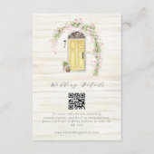 Rustieke Cottage Tuin Bruiloft Details Informatiekaartje (Voorkant)