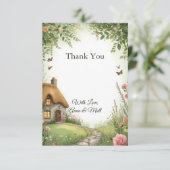 Rustieke Cottage Wildbloem Bedankkaart (Staand voorkant)
