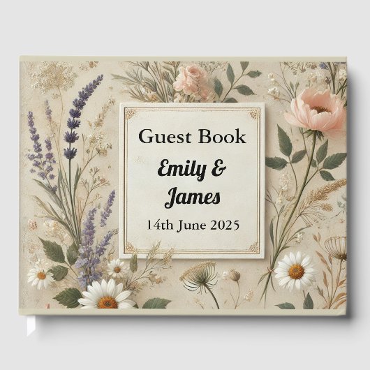 Rustieke CottageCore bruiloft gastenboek (Voorkant)
