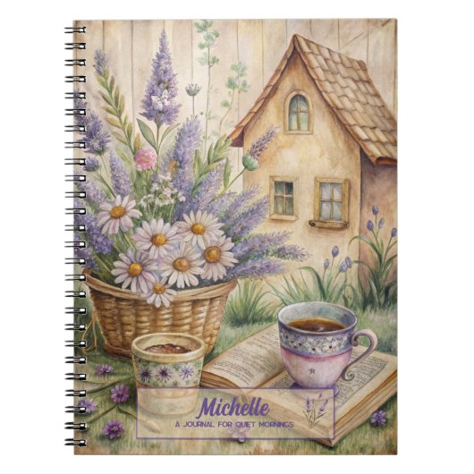 Rustieke Cottagecore Lavendel Bloem Notitieboek (Voorkant)