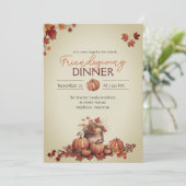 Rustieke  Cottagecore Pompoen Thanksgiving Kaart (Staand voorkant)