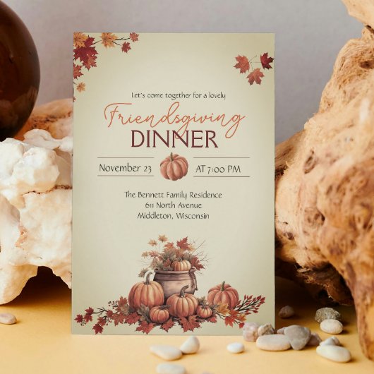 Rustieke  Cottagecore Pompoen Thanksgiving Kaart