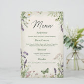 Rustieke Cottagecore Wedding Menu Kaart (Staand voorkant)