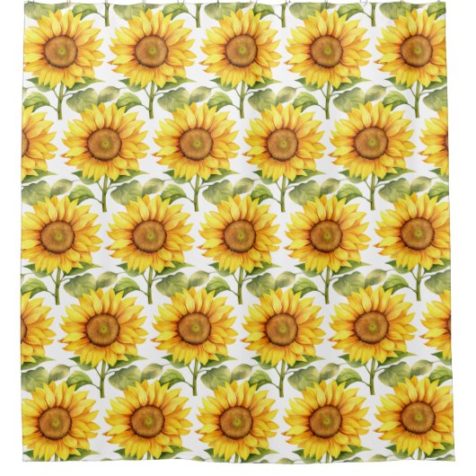 Rustieke Country Americana Zonnebloem Douchegordij Douchegordijn (Voorkant)