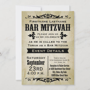 Rustieke Country Bar Mitzvah Uitnodiging