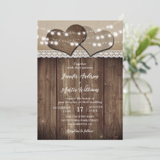 Rustieke Country Barn Achtertuin bruiloft uitnodig Kaart (Staand voorkant)