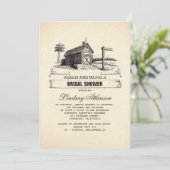 Rustieke Country Barn Bruids Douche Uitnodigingen (Staand voorkant)
