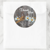 Rustieke Country Barn Hout en Daisies Ronde Sticker (Tas)