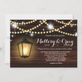 Rustieke Country Barn Lantaarn String Lights Weddi Kaart (Voorkant)