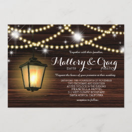 Rustieke Country Barn Lantaarn String Lights Weddi Kaart