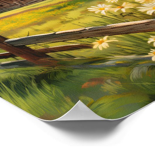 Rustieke Country Barn Scene 1 Poster (Hoek)