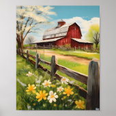 Rustieke Country Barn Scene 4 Poster (Voorkant)
