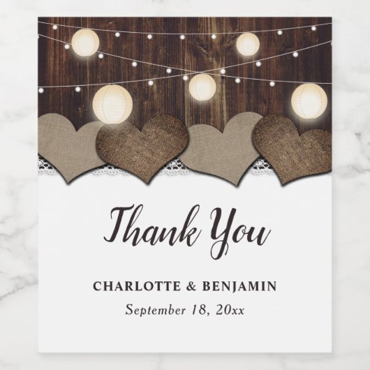 Rustieke Country Barn Wedding Wijnfles Labels Wijn Etiket (Enkel label)