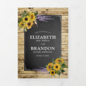 Rustieke Country Barn Wildflower Wedding Drieluik Uitnodiging (Cover)