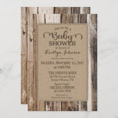 Rustieke Country Barn Wood Baby shower Kaart (Voorkant / Achterkant)
