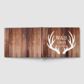 Rustieke Country Barn Wood Deer Antlers & Initiale Gastenboek (Volledig)