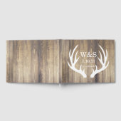Rustieke Country Barn Wood Deer Antlers & Initiale Gastenboek (Volledig)