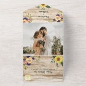 Rustieke Country Barn Wood Fall Wedding All In One Uitnodiging (Buitenkant)