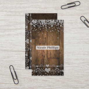 Rustieke Country Barn Wood Glam Diamonds Sparkle Visitekaartje