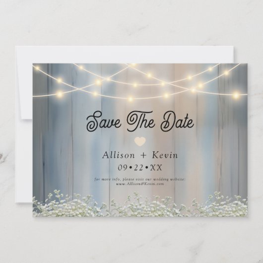 Rustieke Country Barn Wood Horizontal Save the Dat Save The Date (Voorkant)