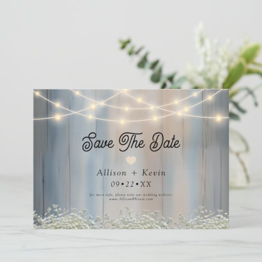 Rustieke Country Barn Wood Horizontal Save the Dat Save The Date (Staand voorkant)