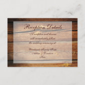 Rustieke Country Barn Wood Receptie Kaart (Achterkant)
