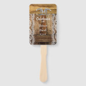 Rustieke Country Barnwood Hoefijzers bruiloft Handwaaier (Voorkant)